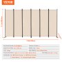 VEVOR Room Divider 6 Panels, 3110 x 1805 x 450 mm, Foldable Privacy Screen & Portable Partition for Room Division, Freestanding Room Divider for Office, Bedroom, Study, Beige