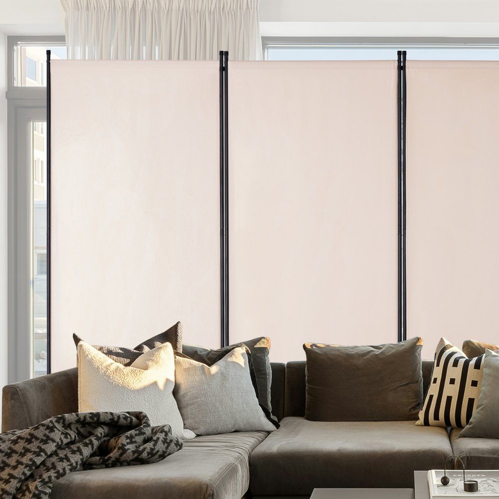 VEVOR Room Divider, 3 Panels, 260 x 184 x 52 cm, Foldable Privacy Screen & Portable Partition for Room Division, Freestanding Room Divider for Office, Bedroom, Study, Beige