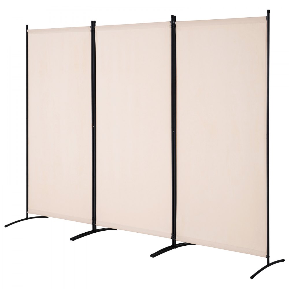 VEVOR Room Divider, 3 Panels, 260 x 184 x 52 cm, Foldable Privacy Screen & Portable Partition for Room Division, Freestanding Room Divider for Office, Bedroom, Study, Beige