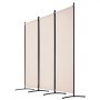 VEVOR Biombo Separador de Ambientes de 2600 x 1840 x 520 mm, Separador Plegable de Ambientes de 3 Paneles Mampara de Privacidad para Interiores, Separador de Ambientes para Oficina, Dormitorio, Beige