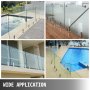 Vevor Barandillas De Cristal Acero Inoxidable 5 Pcs 97 X 97 X 160mm Para Piscina