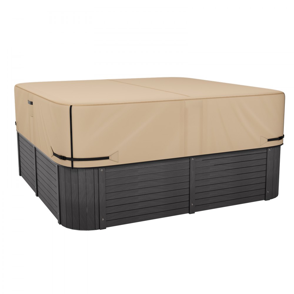 VEVOR Whirlpool Cover (2160 x 2160 x 508 mm) Weatherproof & Waterproof, Spa Cover Dustproof Cover Made of Oxford Fabric & with 950 N Tear Strength, Dustproof for Bathtubs Brown