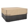VEVOR Cubierta para Bañera de Exterior 2285 x 2285 x 508 mm Cubierta de Bañera Cuadrada Resistente a la Intemperie Funda para Piscinas de Tejido Oxford 600D Resistencia al Desgarro de 950 N, Marrón