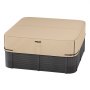 VEVOR Cubierta para Bañera de Exterior 2285 x 2285 x 508 mm Cubierta de Bañera Cuadrada Resistente a la Intemperie Funda para Piscinas de Tejido Oxford 600D Resistencia al Desgarro de 950 N, Marrón