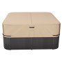 VEVOR Cubierta para Bañera de Exterior 2285 x 2285 x 508 mm Cubierta de Bañera Cuadrada Resistente a la Intemperie Funda para Piscinas de Tejido Oxford 600D Resistencia al Desgarro de 950 N, Marrón