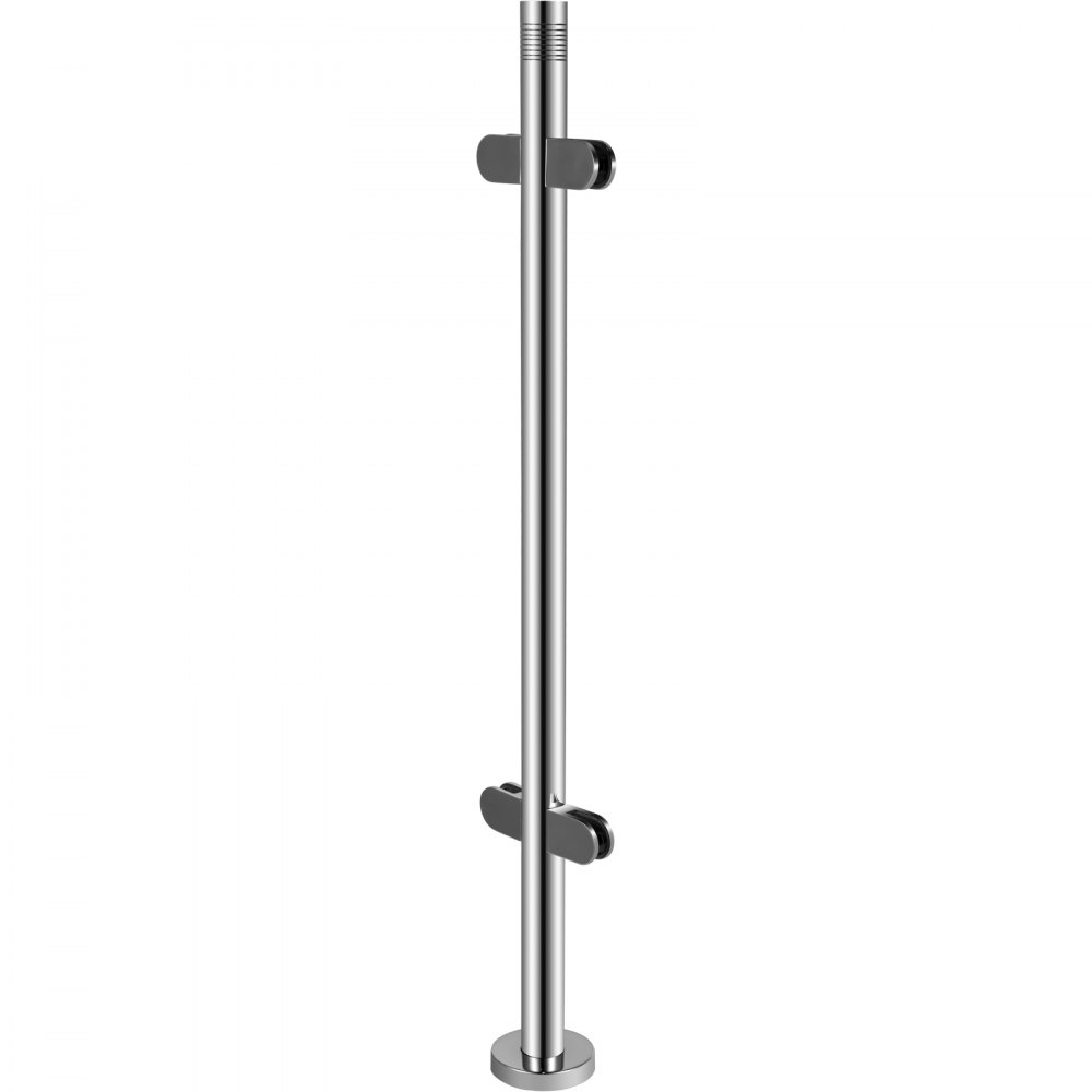 Vevor Columna Mediano Barandilla De Cristal Acero Altura De 102 Cm 4 Abrazaderas