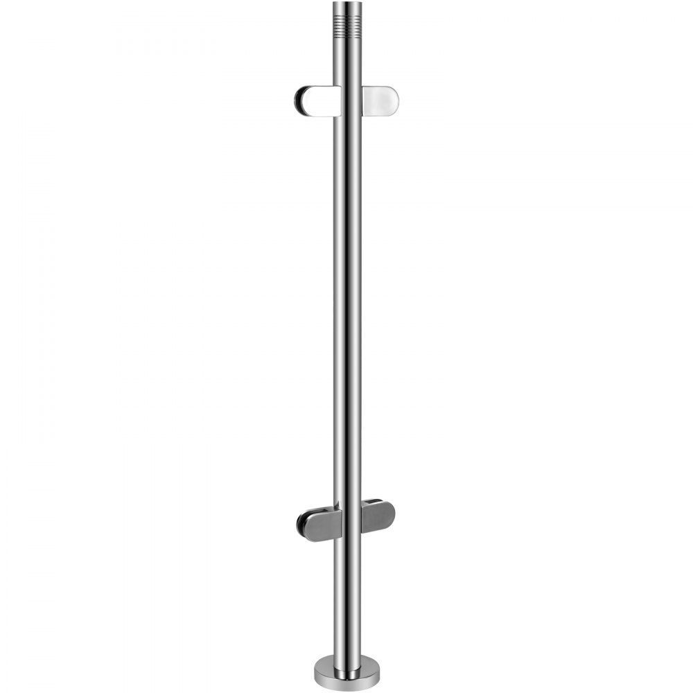 Vevor Columna Mediano Barandilla De Cristal Acero Altura De 102 Cm 4 Abrazaderas