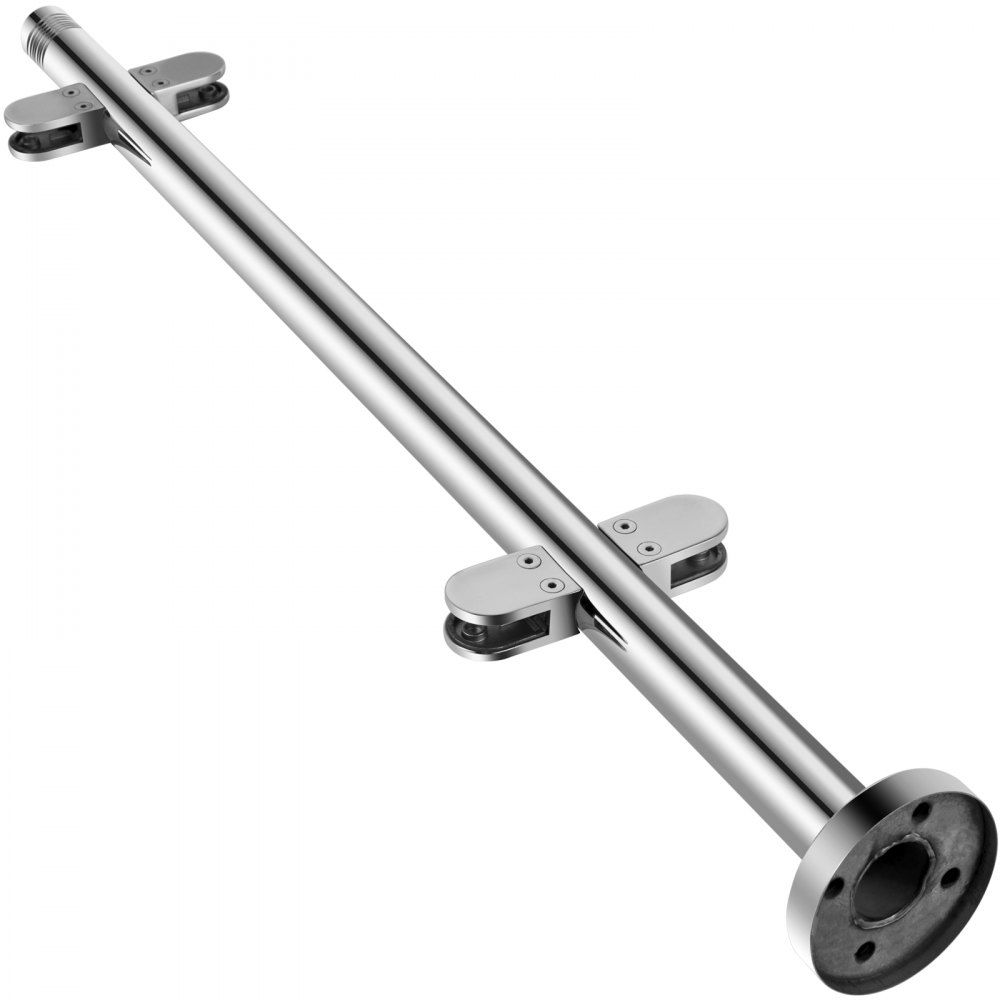 Vevor Columna Mediano Barandilla De Cristal Acero Altura De 102 Cm 4 Abrazaderas