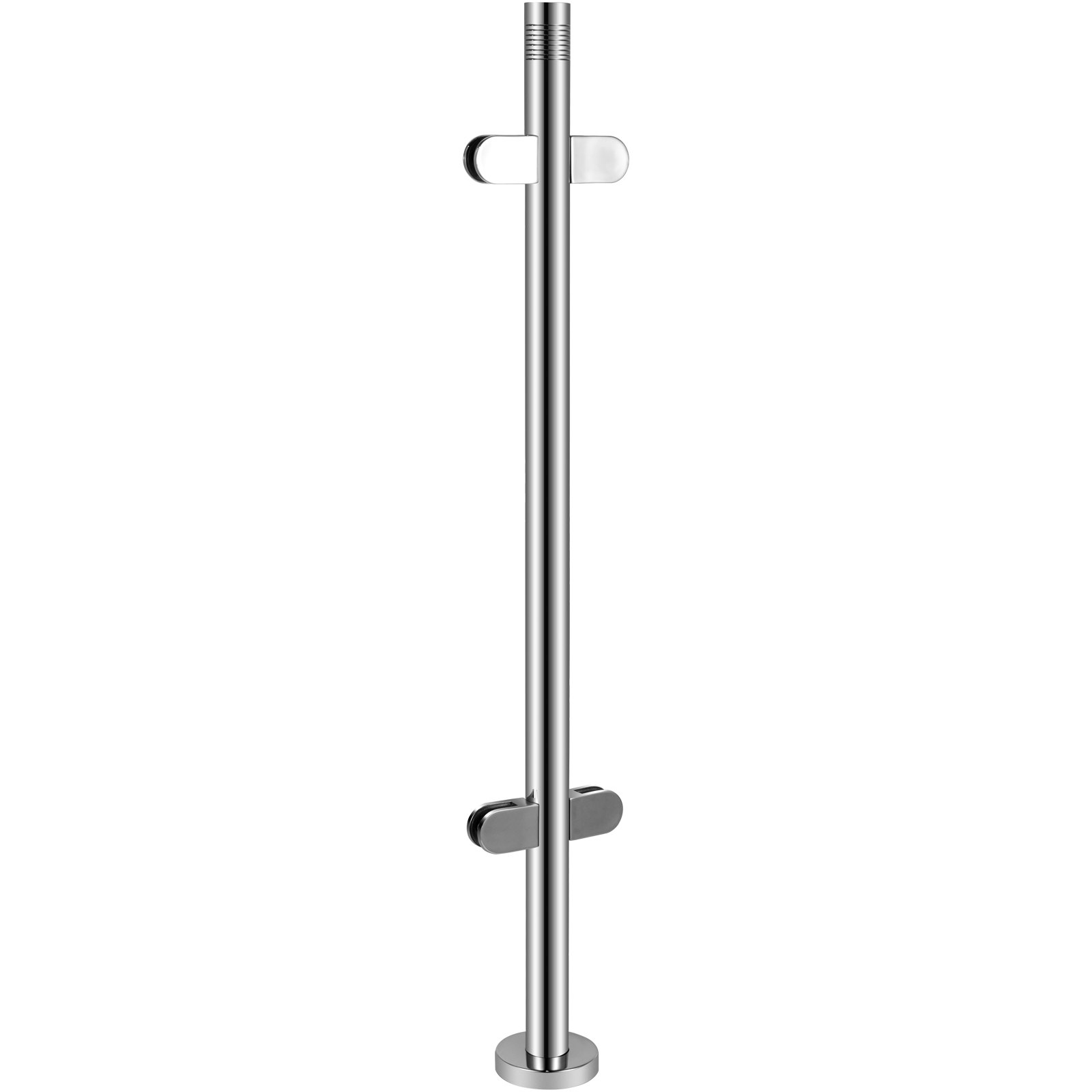 Vevor Columna Mediano Barandilla De Cristal Acero Altura De 102 Cm 4 Abrazaderas