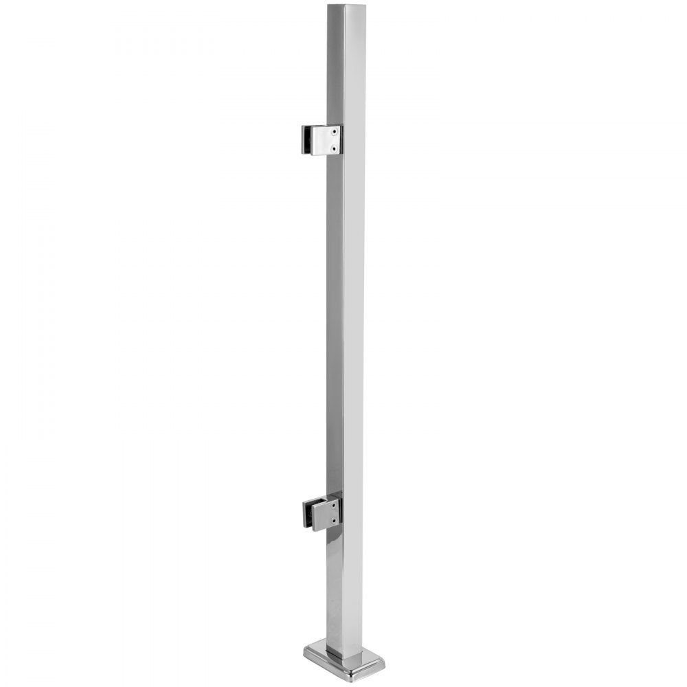 Vevor Escalera De Barandilla De Cristal Acero Altura De 98 Cm Con 2 Abrazaderas