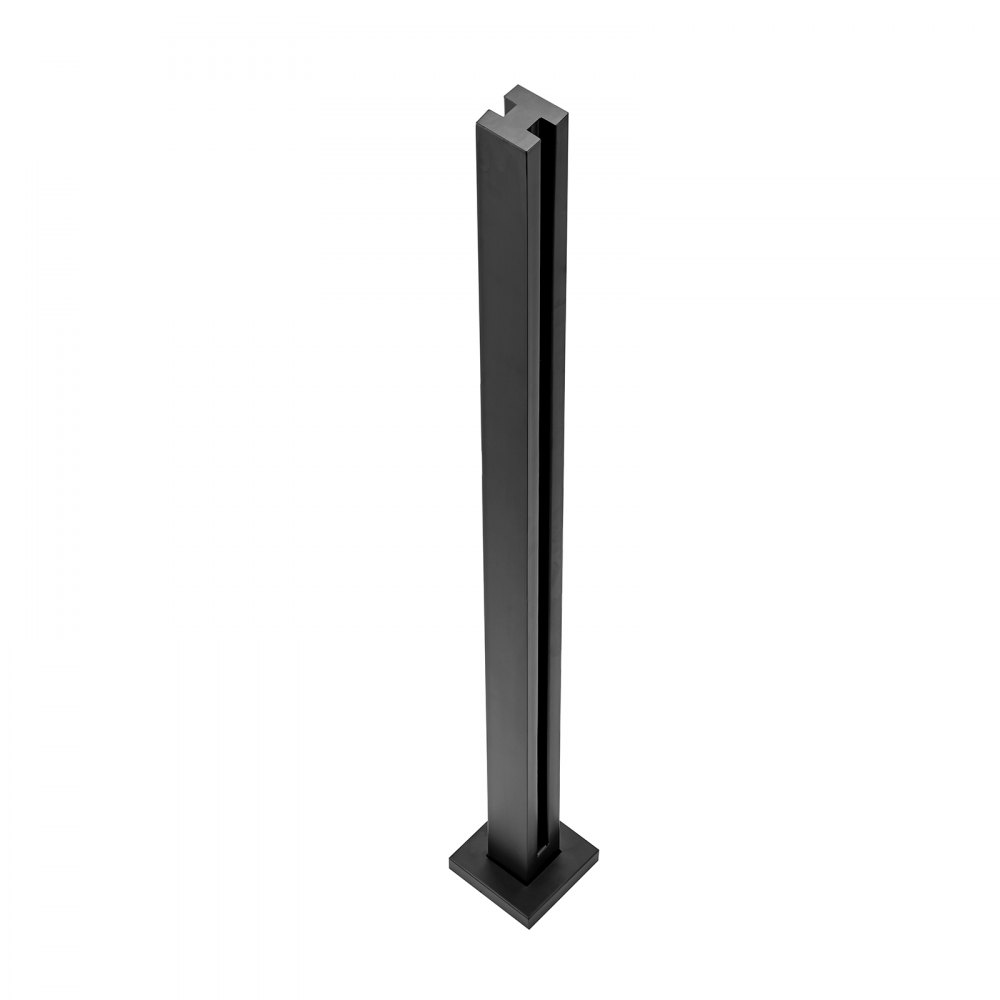 VEVOR Abrazadera de vidrio, soporte de barandilla de vidrio de 41.34 "de altura para vidrio templado de 0.39" -0.47 "de espesor, abrazadera de montaje de vidrio de acero inoxidable 304, soporte de estante de vidrio para balcón, jardín, cubierta, escalera, negro