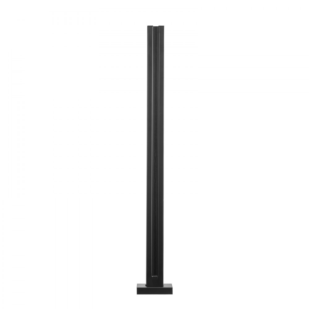 VEVOR Abrazadera de vidrio, soporte de barandilla de vidrio de 35.83 "de altura para vidrio templado de 0.39 "-0.47 "de espesor, abrazadera de montaje de vidrio de acero inoxidable 304, soporte de estante de vidrio para balcón, jardín, cubierta, escalera, negro