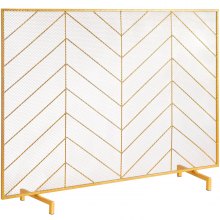 VEVOR Pantalla para Chimenea 1 Panel Salvachispas para Chimenea de Hierro 98x75,8 cm Servicio Pesado Protector contra Chispas Independiente Instalación Simple para Sala de Estar Decoración, Dorado