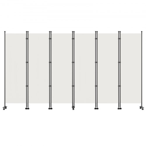 VEVOR Separador de Ambientes 6 Paneles Pantalla de Privacidad Plegable 308 x 36 x 185 cm Pantalla de Privacidad Marco de Aleación de Aluminio y Hierro para Oficinas, Hospitales, Restaurantes, Blanco