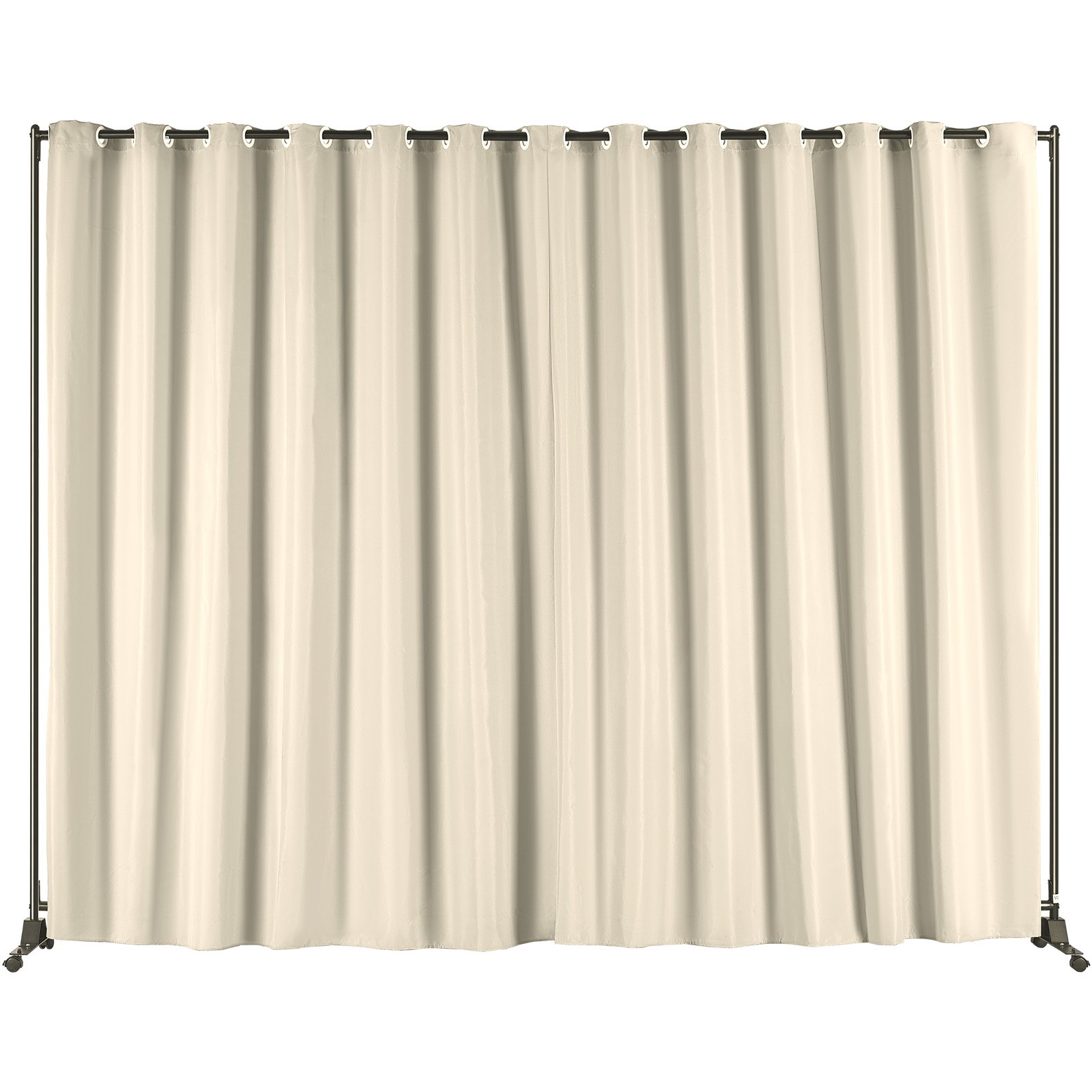 VEVOR Biombo Separador de 301 x 30 x 240,5 cm Separador de Ambientes de Poliéster con Soporte Móvil Pantalla de Privacidad con Ruedas para Oficina, Hospital, Dormitorio, Comedor, Estudio, Color Negro
