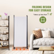 VEVOR Biombo Separador Plegable de 3 Paneles con Marco de Acero al Carbono y Tejido de Poliéster Separador de Ambientes de Privacidad 226x51,5x185 cm para Oficina, Dormitorio, Comedor, Estudio, Blanco