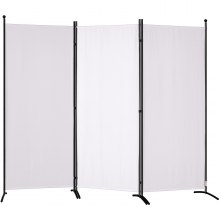 VEVOR Biombo Separador Plegable de 3 Paneles con Marco de Acero al Carbono y Tejido de Poliéster Separador de Ambientes de Privacidad 226x51,5x185 cm para Oficina, Dormitorio, Comedor, Estudio, Blanco
