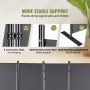 Separador de ambientes VEVOR con base metálica estable, soporte de acero al carbono y 9 clips de conexión antivuelco.