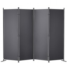 VEVOR Biombo Separador Plegable de 4 Paneles con Marco de Acero al Carbono y Tejido de Poliéster Separador de Ambientes de 224 x 30 x 171 cm para Oficina, Dormitorio, Comedor, Estudio, Gris Oscuro