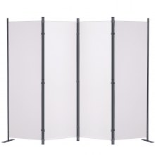 VEVOR Biombo Separador Plegable de 4 Paneles con Marco de Acero al Carbono y Tejido de Poliéster Separador de Ambientes de Privacidad 224x30x171 cm para Oficina, Dormitorio, Comedor, Estudio, Blanco
