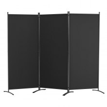 VEVOR Biombo Separador Plegable de Ambientes 3 Paneles 228x52x184 cm, Negro