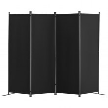 VEVOR Biombo Separador Plegable de Ambientes 4 Paneles 228x45x172,5 cm, Negro