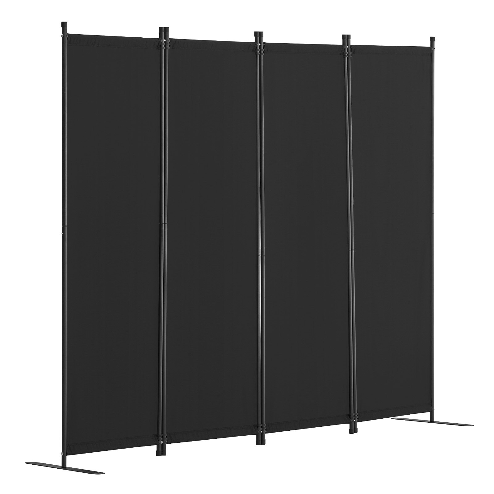 VEVOR Biombo Separador Plegable 4 Paneles con Marco de Acero al Carbono y Tela de poliéster Separador de Ambientes de Privacidad 228x45x172,5 cm para Oficina, Dormitorio, Comedor, Estudio, Negro