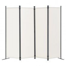 VEVOR Biombo Separador Plegable de Ambientes 4 Paneles 228x45x172,5 cm, Blanco