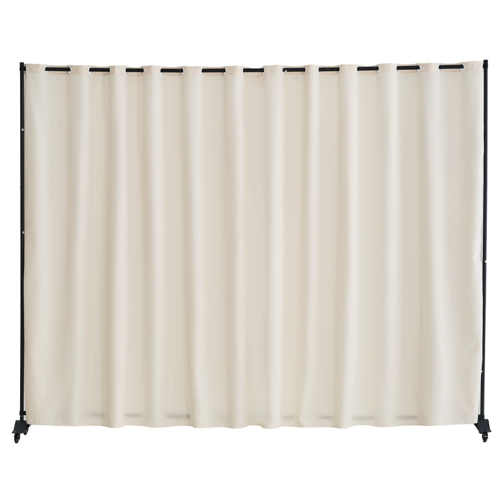 VEVOR Biombo Separador 308,5x45x245,5 cm Biombo Portátil con Ruedas Tela de Poliéster Separador de Ambientes de Privacidad con Ruedas para Oficina, Hospital, Dormitorio, Comedor, Estudio, Beige