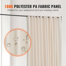 VEVOR Separador de Ambientes Panel Portátil con Ruedas 308,5x45x245,5 cm, Beige