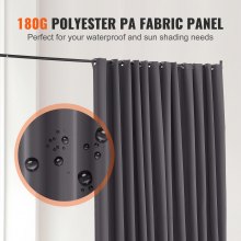 VEVOR Separador de Ambientes Panel Portátil con Ruedas 308,5x45x245,5 cm, Gris