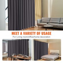 VEVOR Separador de Ambientes Panel Portátil con Ruedas 308,5x45x245,5 cm, Gris