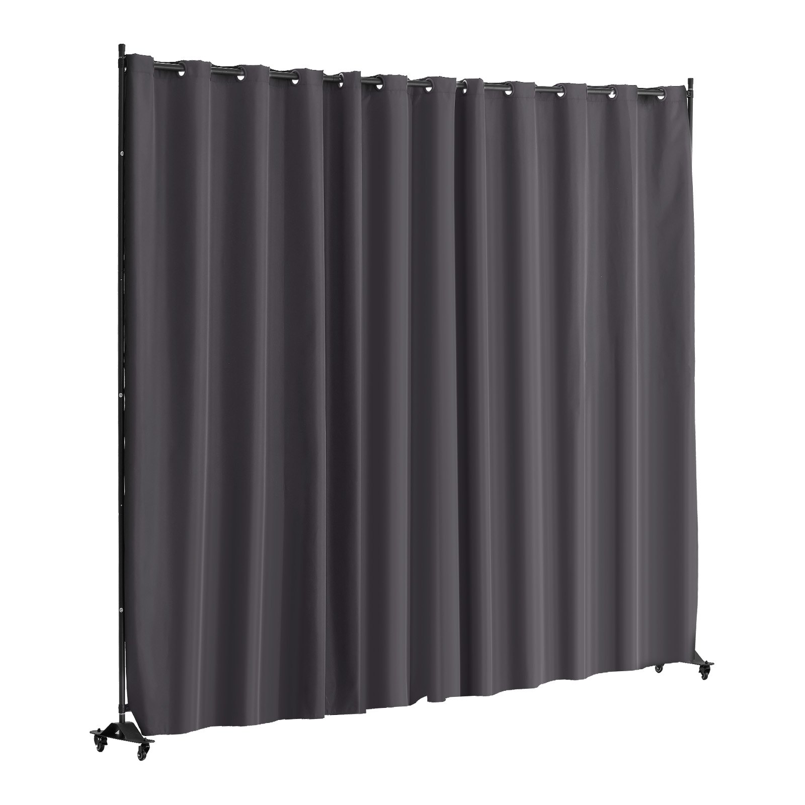 VEVOR Biombo Separador 308,5x45x245,5 cm Biombo Portátil con Ruedas Tela de Poliéster Separador de Ambientes de Privacidad con Ruedas para Oficina, Hospital, Dormitorio, Comedor, Estudio, Gris