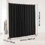 VEVOR Biombo, Biombo Portátil de 308,5 x 45 x 245,5 cm con Ruedas y Soporte para Cortina, Separador de Ambientes de Privacidad Independiente para Interior, Oficina, Comedor y Estudio, Negro