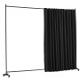 VEVOR Biombo, Biombo Portátil de 308,5 x 45 x 245,5 cm con Ruedas y Soporte para Cortina, Separador de Ambientes de Privacidad Independiente para Interior, Oficina, Comedor y Estudio, Negro