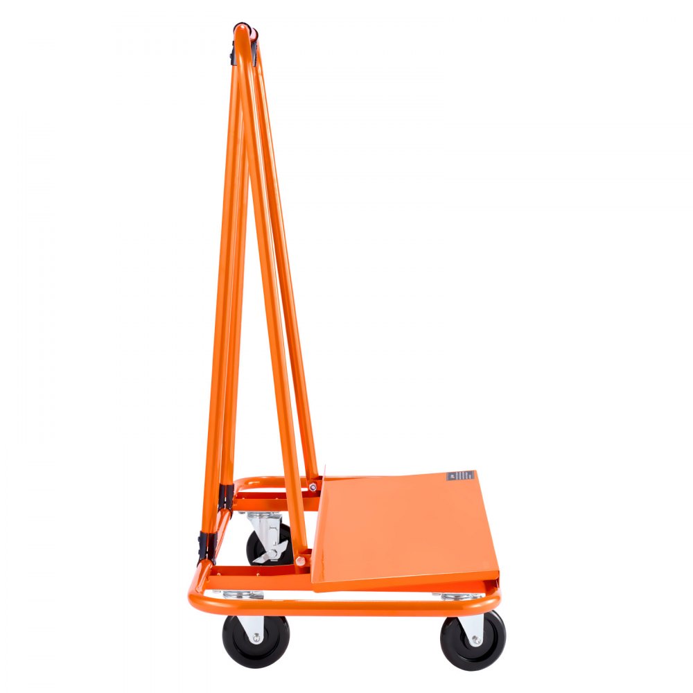VEVOR Carro para Paneles, Capacidad de Carga de 816 kg, con 4 Ruedas Giratorias y Correa de Tensión, Ayuda de Transporte para Contrachapado, Yeso y Vidrio, 1150 x 555 x 1180 mm, Color Naranja