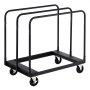VEVOR Drywall Cart Dolly, 816 kg Load Capacity, Steel Panel Truck Cart with 12.5 mm Swivel Casters, Lumber Drywall Dolly with with Tie-Down Strap & 3 Side Handrails for Factory, Warehouse, Garage, Black