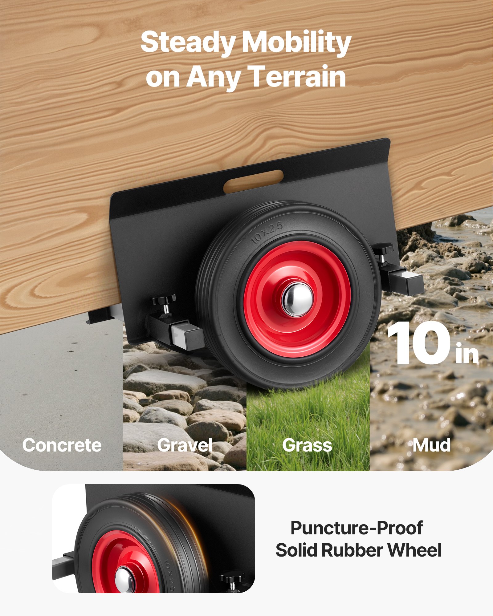 VEVOR Carro Portaplacas, Carga 453,6 kg, con Ruedas de Goma, Rodillo para Placas, Ayuda para el Transporte de Placas de Acero, Colchones, Puertas y Paneles de Yeso, Negro, 412 x 450 x 300 mm