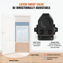 VEVOR Cierrapuertas Automático para Uso Comercial Privado Carga 68 kg Cierrapuertas de Aluminio Fundido Cierrapuertas Tamaño Ajustable con Carcasa de Tope Hidráulico Tres Métodos de Instalación Negro