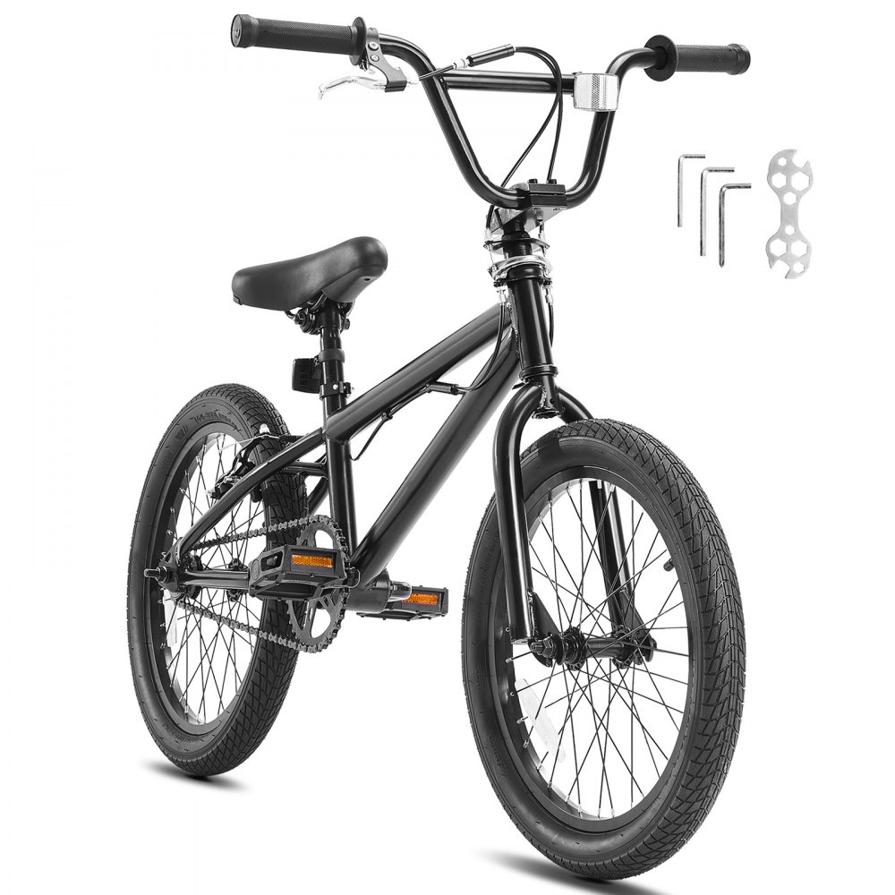 VEVOR Bicicleta BMX 45,7 cm Estilo Libre con Cuadro de Acero Hi-Ten Duradero