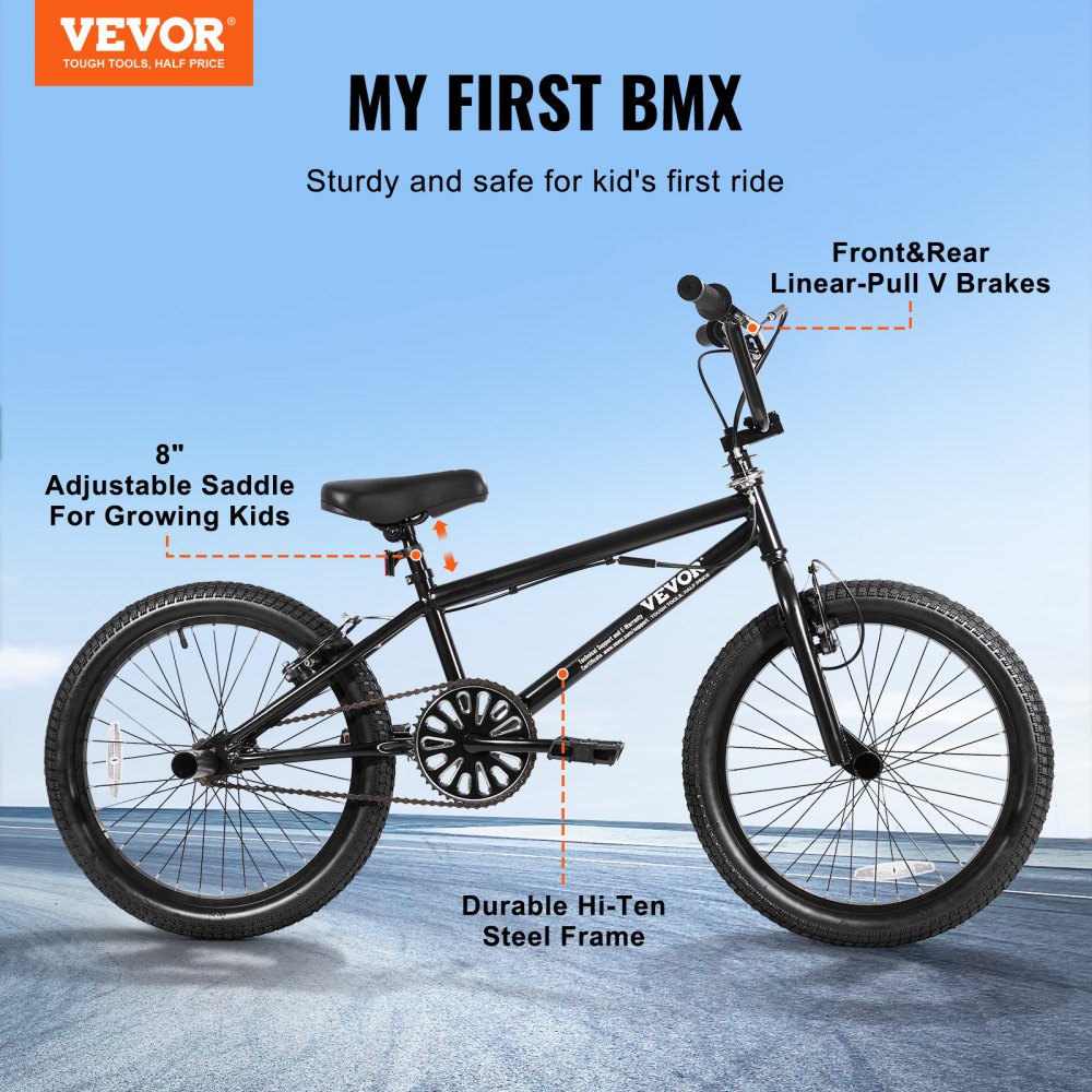 VEVOR Bicicleta BMX Bicicleta de Estilo Libre Ruedas de 50,8cm Bicicleta de Carreras BMX con Rotor de 360° y 4 Clavijas para Principiantes y Ciclistas Avanzados Bicicletas BMX Marco de Acero Hi-Ten