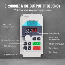 VEVOR Inversor de Frecuencia 4kW 18A 5HP Entrada Monofásica a Salida Trifásica