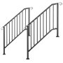 VEVOR Barandilla de Escalera, 3-4 Peldaños, Ajustable 0°-45°, Paquete de 2, Pasamanos de Escalera para Interior y Exterior, Carga 100 kg, con Accesorios de Instalación para Madera, Hormigón y Ladrillo