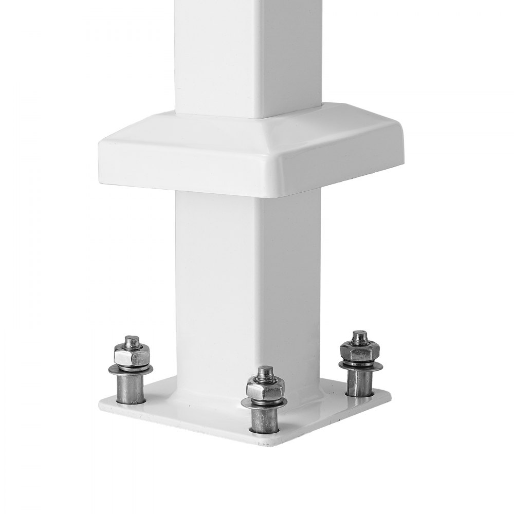 VEVOR Pasamanos para Escaleras 1-2 Escalones Barandillas de Acero al Carbono de Transición con Kit de Instalación Barandillas para Escalones de Hormigón, Porches, Terrazas, Arco Retro, Blanco