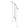 VEVOR Pasamanos para Escaleras 1-2 Escalones Barandillas de Acero al Carbono de Transición con Kit de Instalación Barandillas para Escalones de Hormigón, Porches, Terrazas, Arco Retro, Blanco