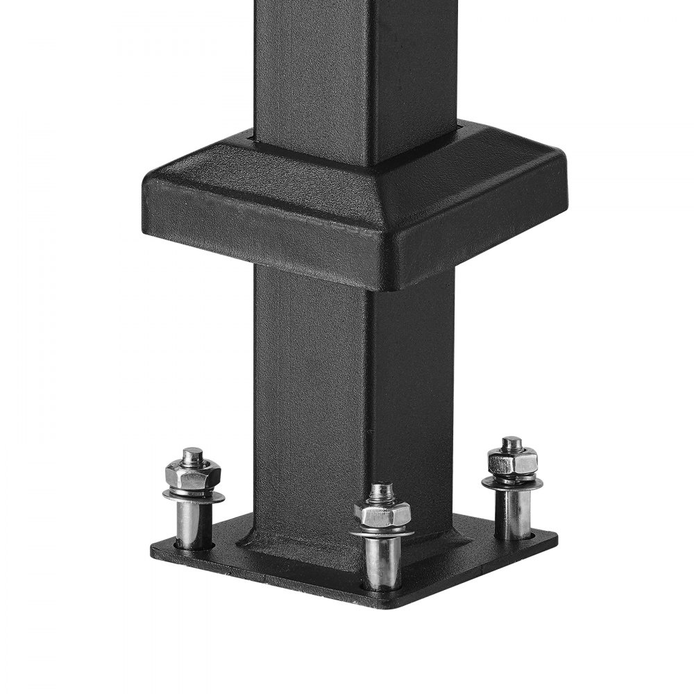 VEVOR Pasamanos para Escaleras 1-2 Escalones Barandillas de Acero al Carbono de Transición con Kit de Instalación Barandillas para Escalones de Hormigón, Porches, Terrazas, Arco Retro, Negro