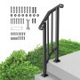 VEVOR Pasamanos para Escaleras 1-2 Escalones Arco Retro para Porche, Negro