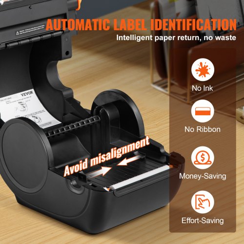VEVOR Impresora Etiqueta de Envío 4X6 300DPI USB/Bluetooth para Amazon eBay Azul