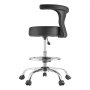 VEVOR Rolling Stool with Back Support, 226.8kg Weight Capacity, Height Adjustable, Thick Cushion Ergonomic PU Leather Seat, 360° Swivel Round Rolling Stool Chair for Dental, Salon, Clinic, Black