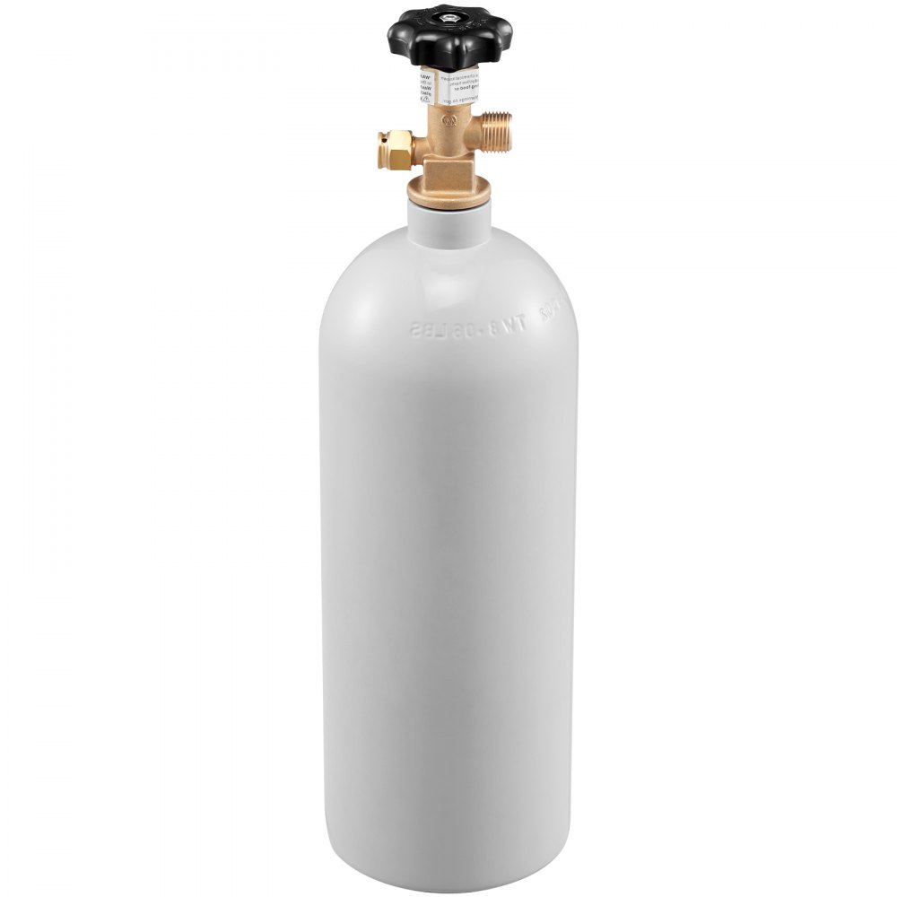VEVOR Cilindro de Gas de Aluminio con Tanque de CO2 de 2,3 kg con Válvula CGA320 Presión 1800 psi Peso 4 kg para Llenado de Cerveza Máquina Dispensadora de Bebidas a Presión Máquina Carbonatadora